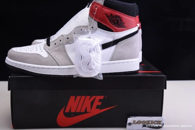 Official Maikesneakers OG Smoke 1 Jordan High 555088-126 Light Air Grey 0701